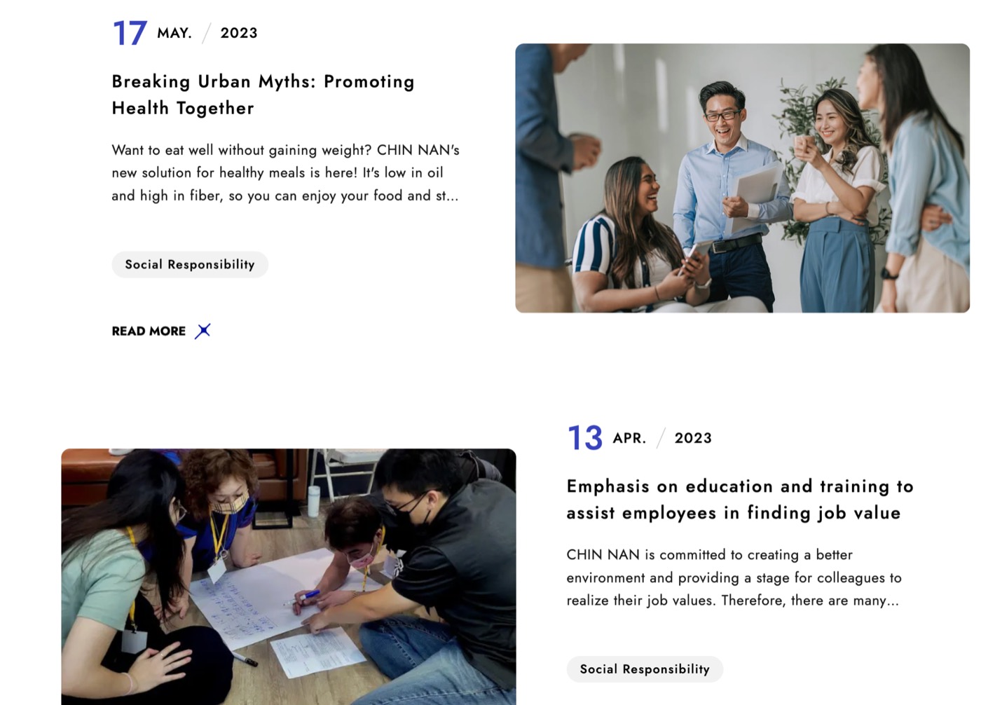 ChinNan website news section with English content marketing articles